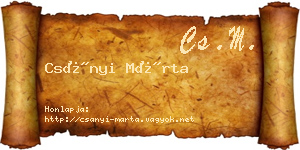 Csányi Márta névjegykártya