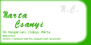 marta csanyi business card